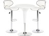 Table and chairs come in white or black